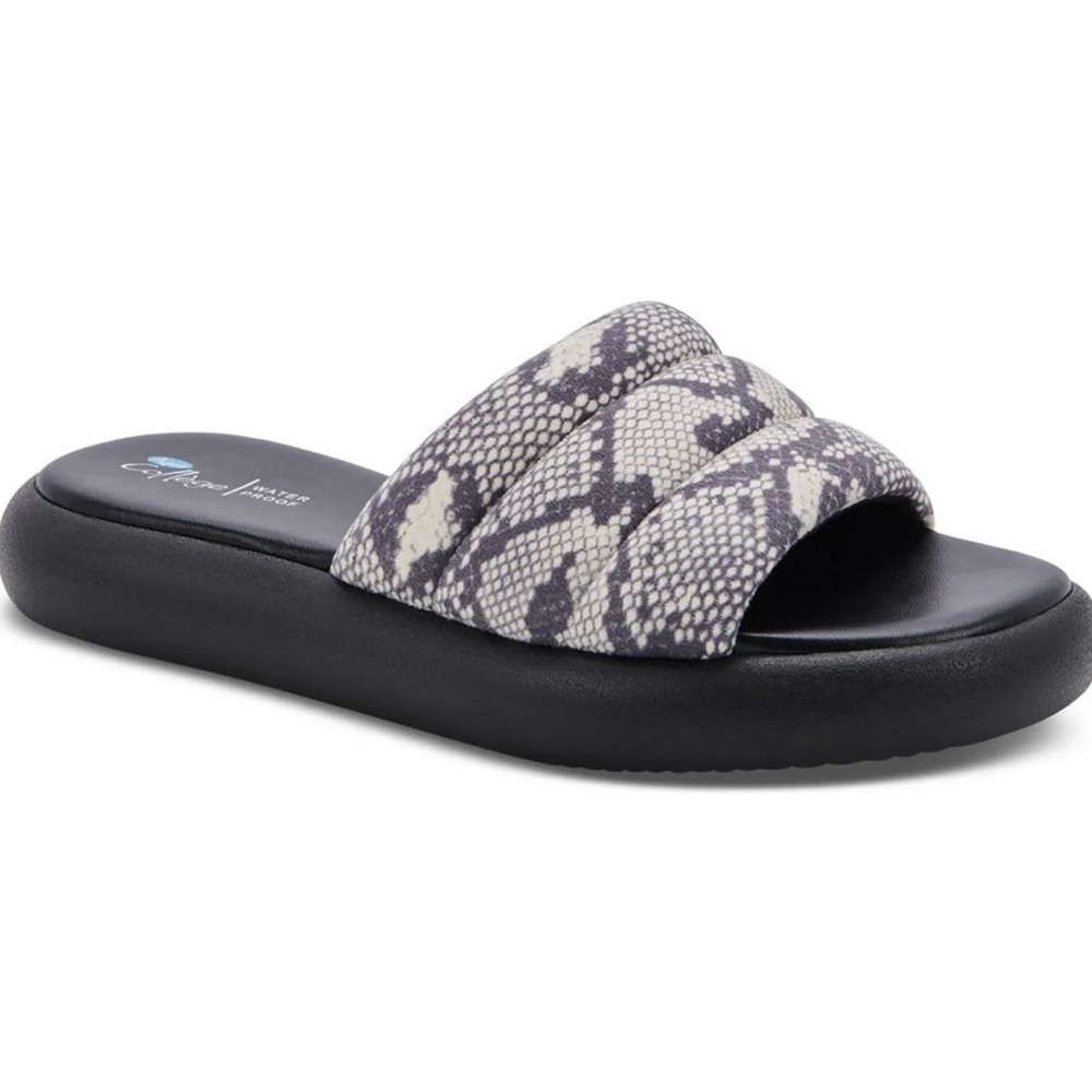 AQUA COLLEGE
Simona Open toe Pool Slides Sandals Ivory Snake Sz 8 New